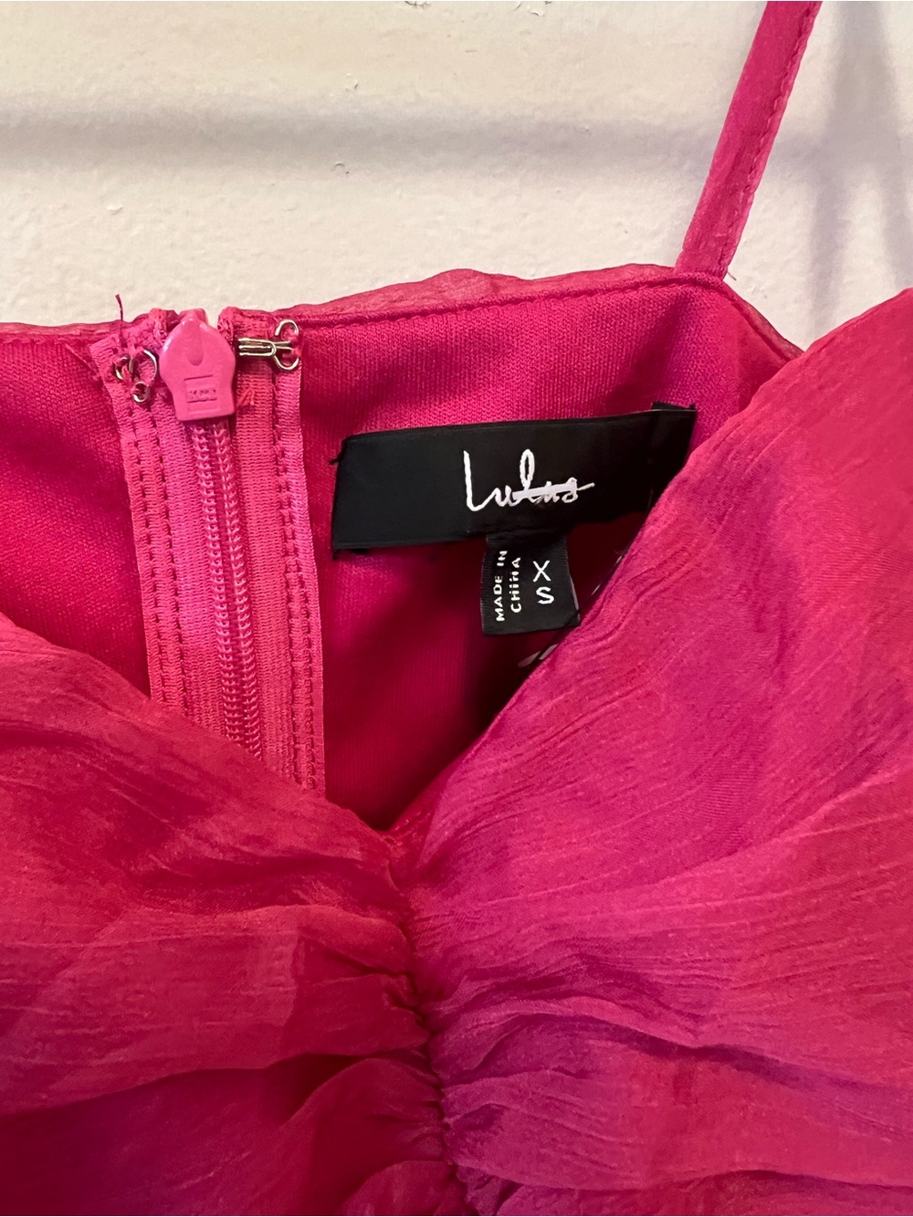 Lulu's Hot Pink Ruffled Chiffon Mini Dress - Picture 3 of 6